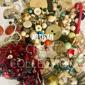 Jewelry Salvage Bundle — Statement Beads, Chains, Buttons & Mixed Media Elements